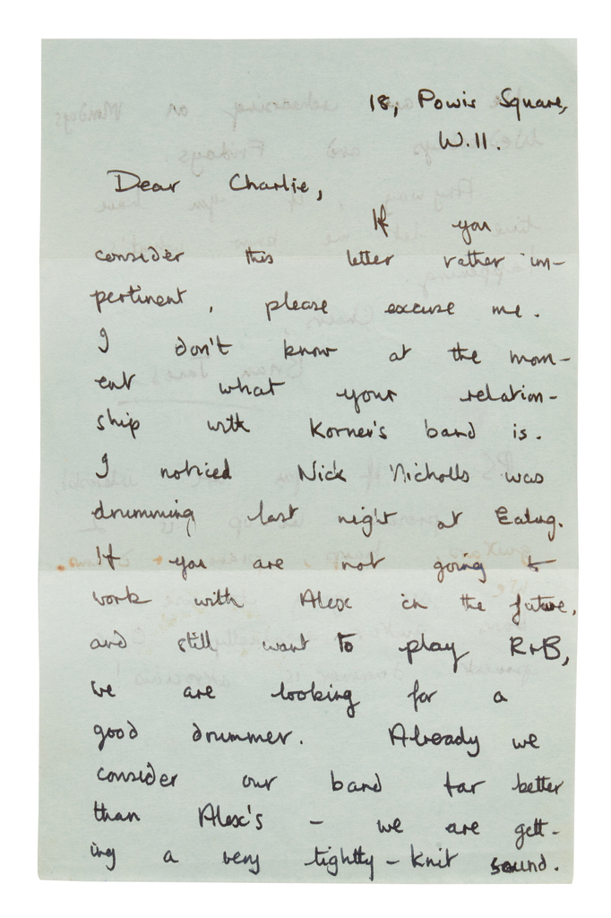 Handwritten note that helped form Rolling Stones for sale