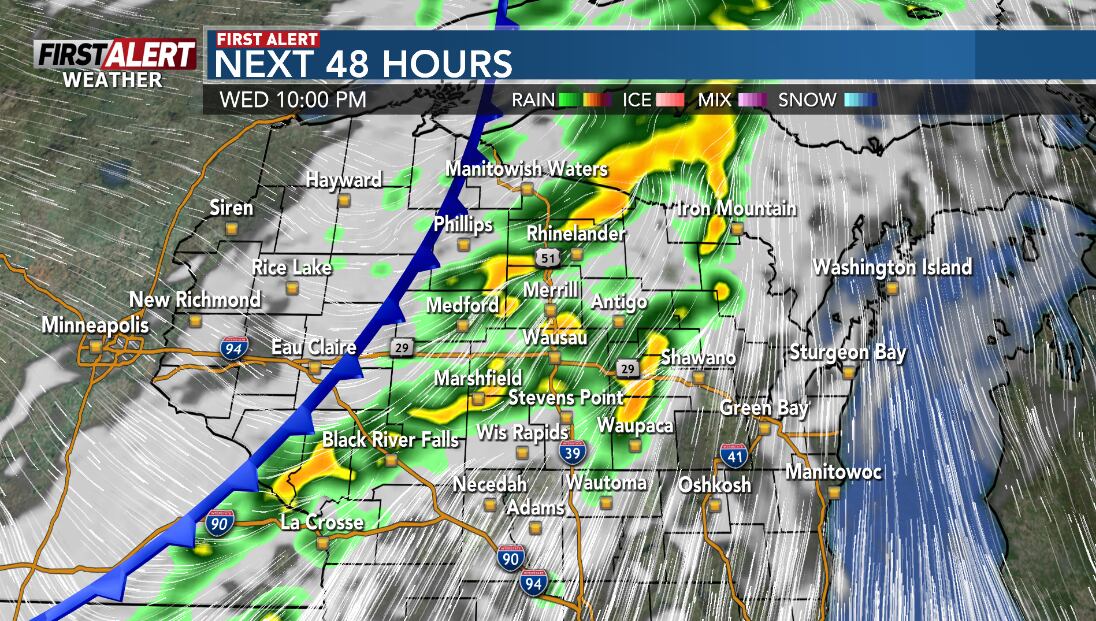 Strong thunderstorms continue tonight, cooler and windy Thursday