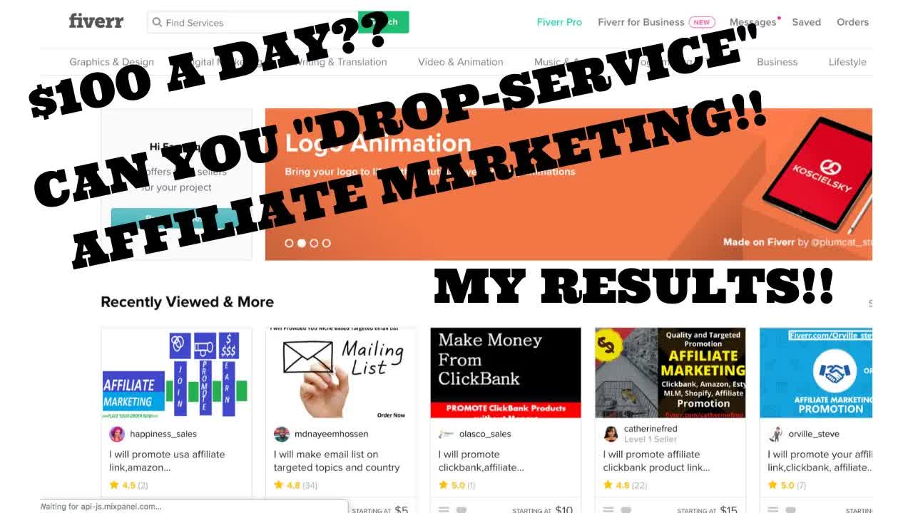 Drop-servicing affiliate marketing: My first week results!