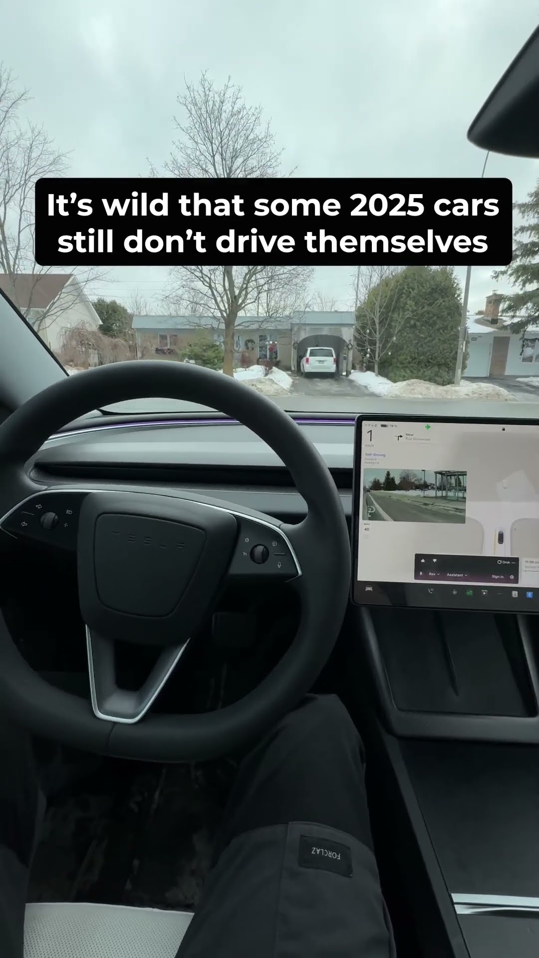 Tesla Model 3 driving with autopilot