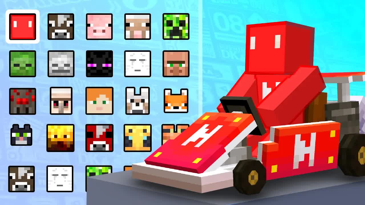 Minecraft but it's Mario Kart