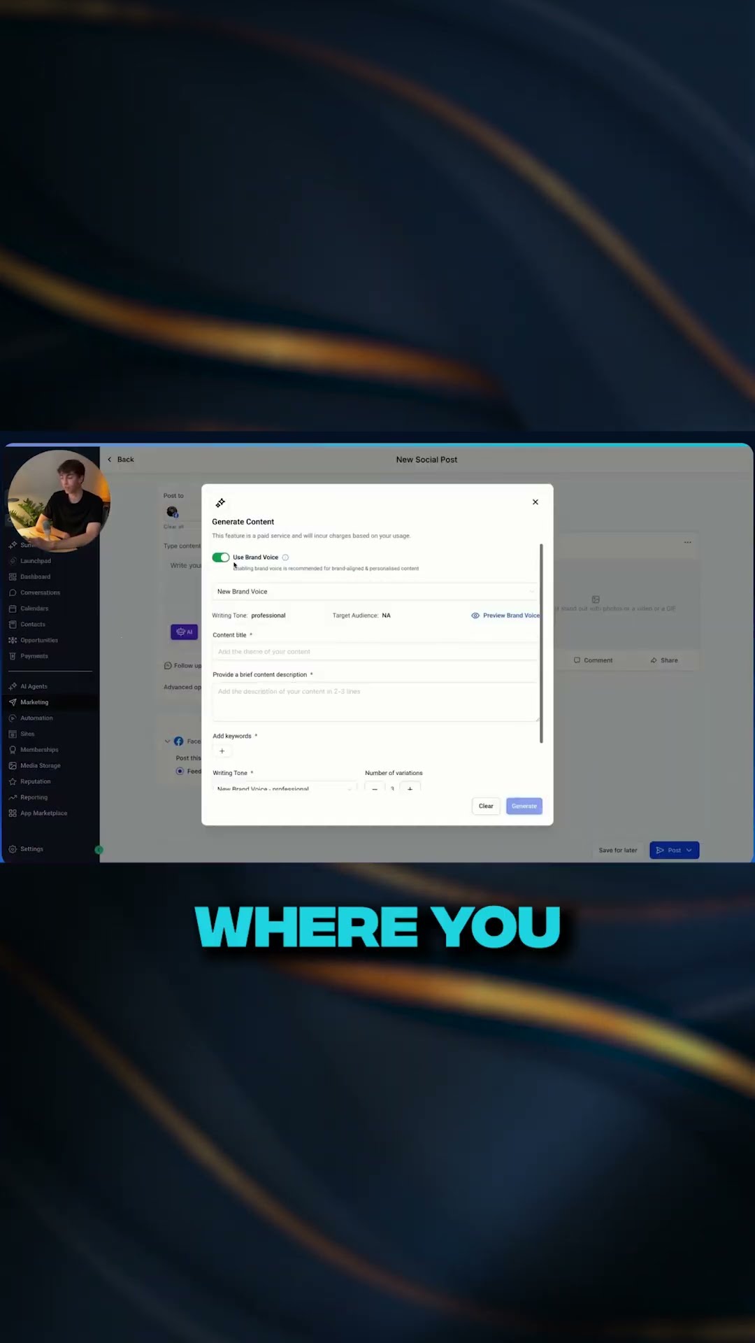 Make AI content sound like your brand in GoHighLevel