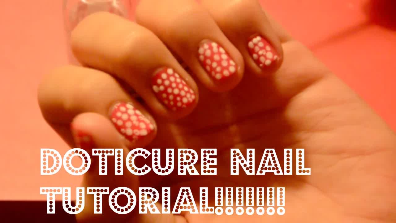 Pink polka dot nail art tutorial using bobby pins