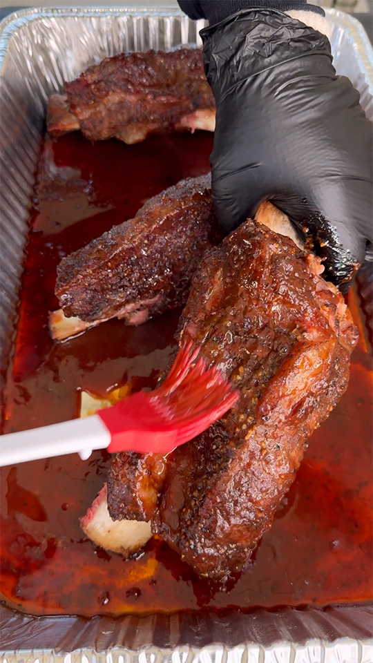 Giant BBQ beef ribs