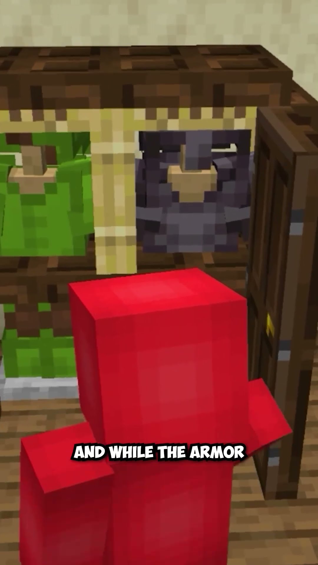 Functional armor wardrobe build in Minecraft