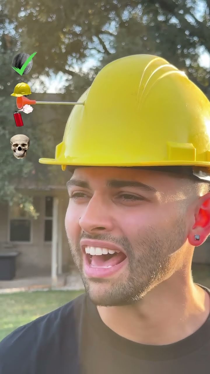 Homemade dart gun tests on watermelon, hard hat, skull!