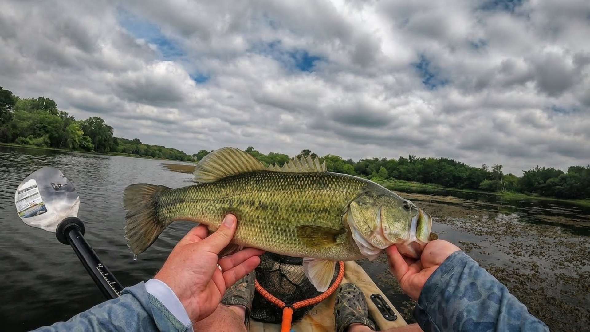 The bass bite suddenly turned on during this fishing trip