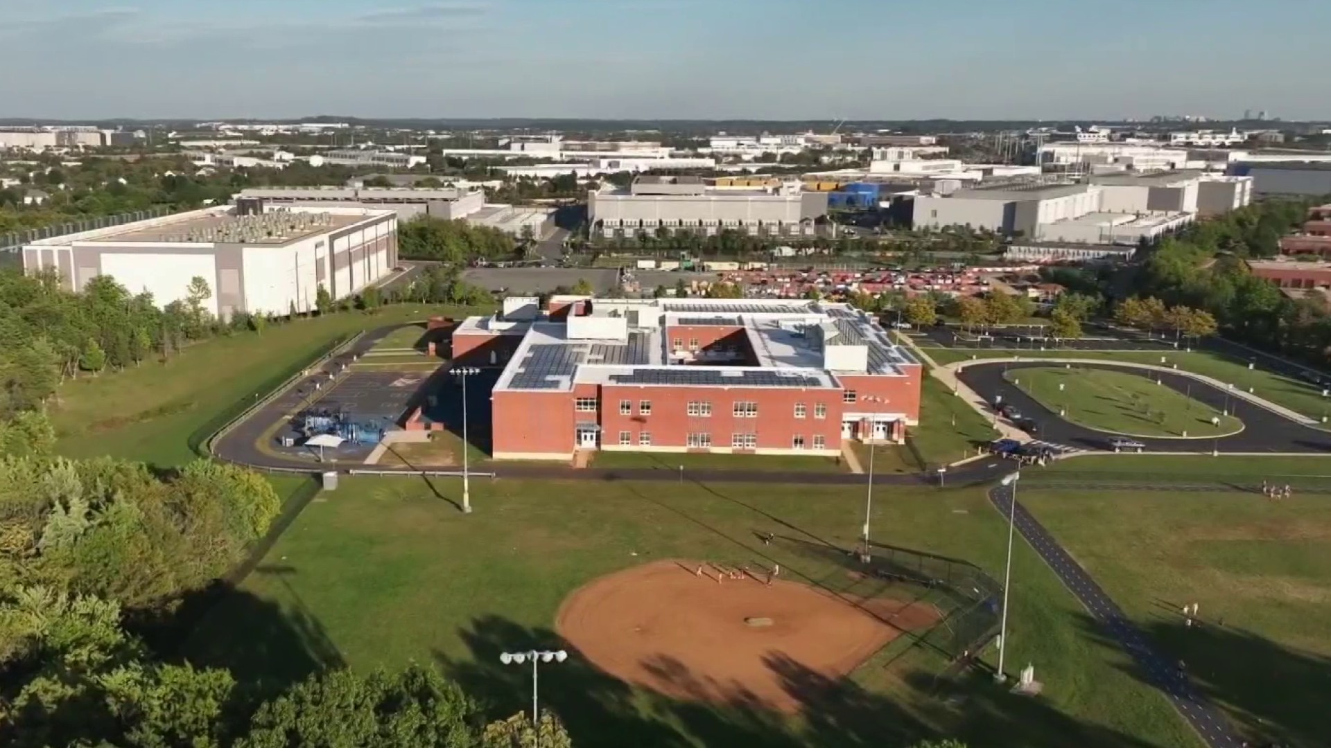 Elementary school in middle of 11 data centers