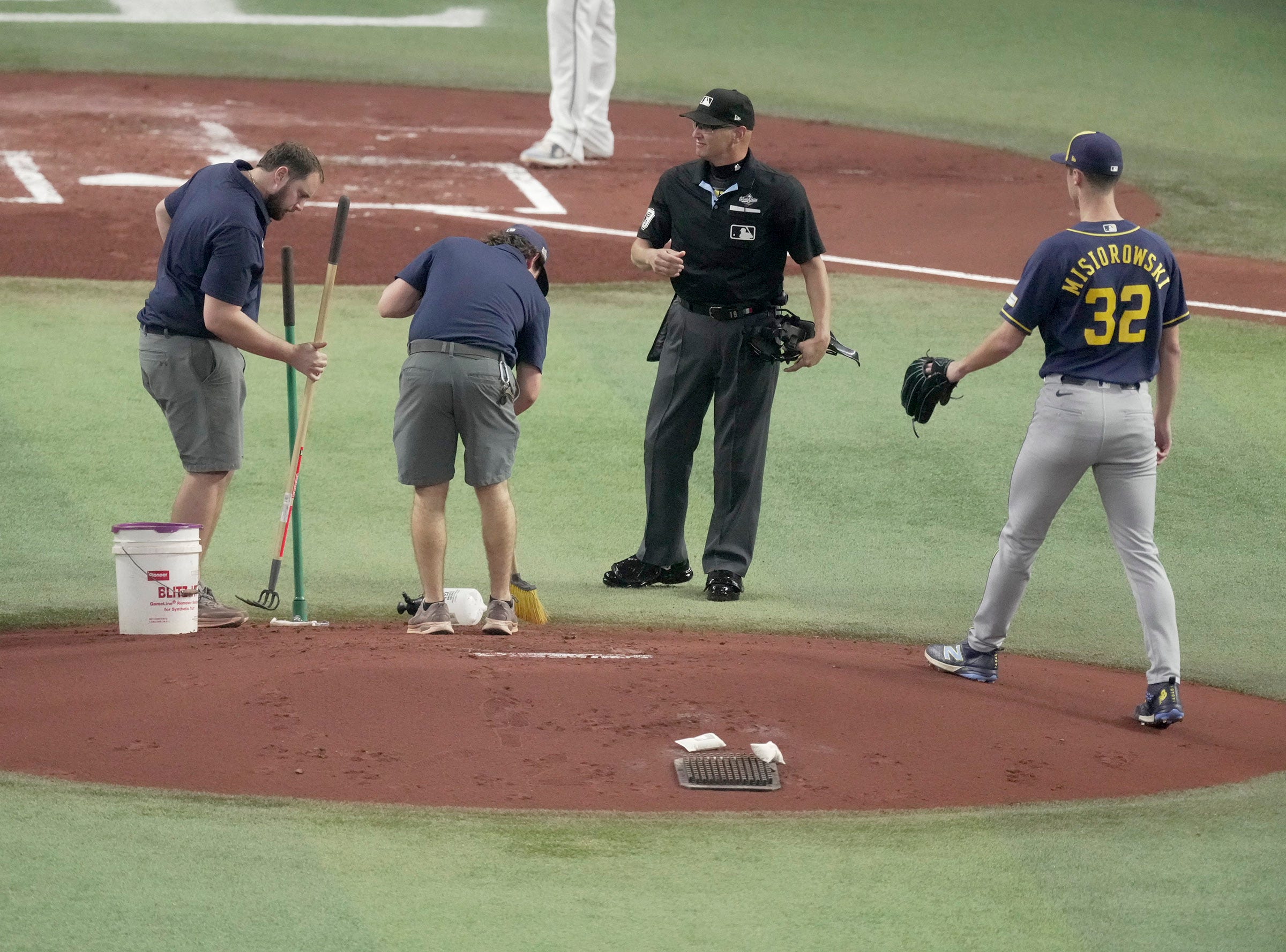 Jacob Misiorowski battling mound at Tropicana Field in World Series Game 5