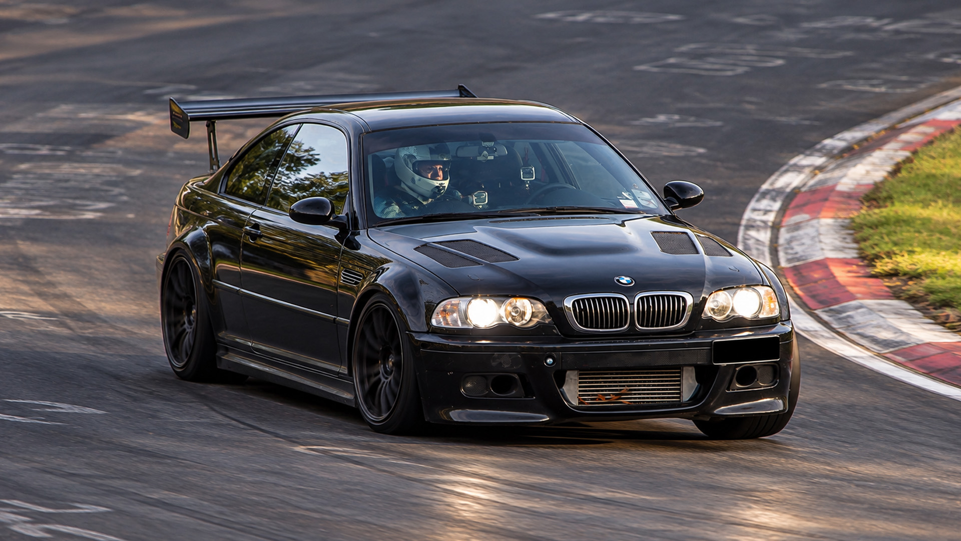 Modified BMW E46 M3 takes a corner at the Nürburgring
