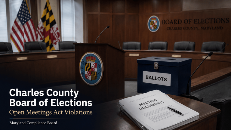 Charles County Board of Elections violated Open Meetings Act