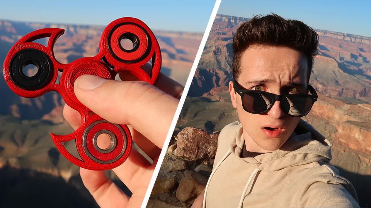 Dropping a fidget spinner into the Grand Canyon (hand spinners)