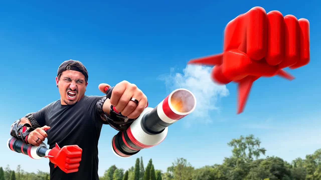 Jake Carlini builds rocket punch cannons!