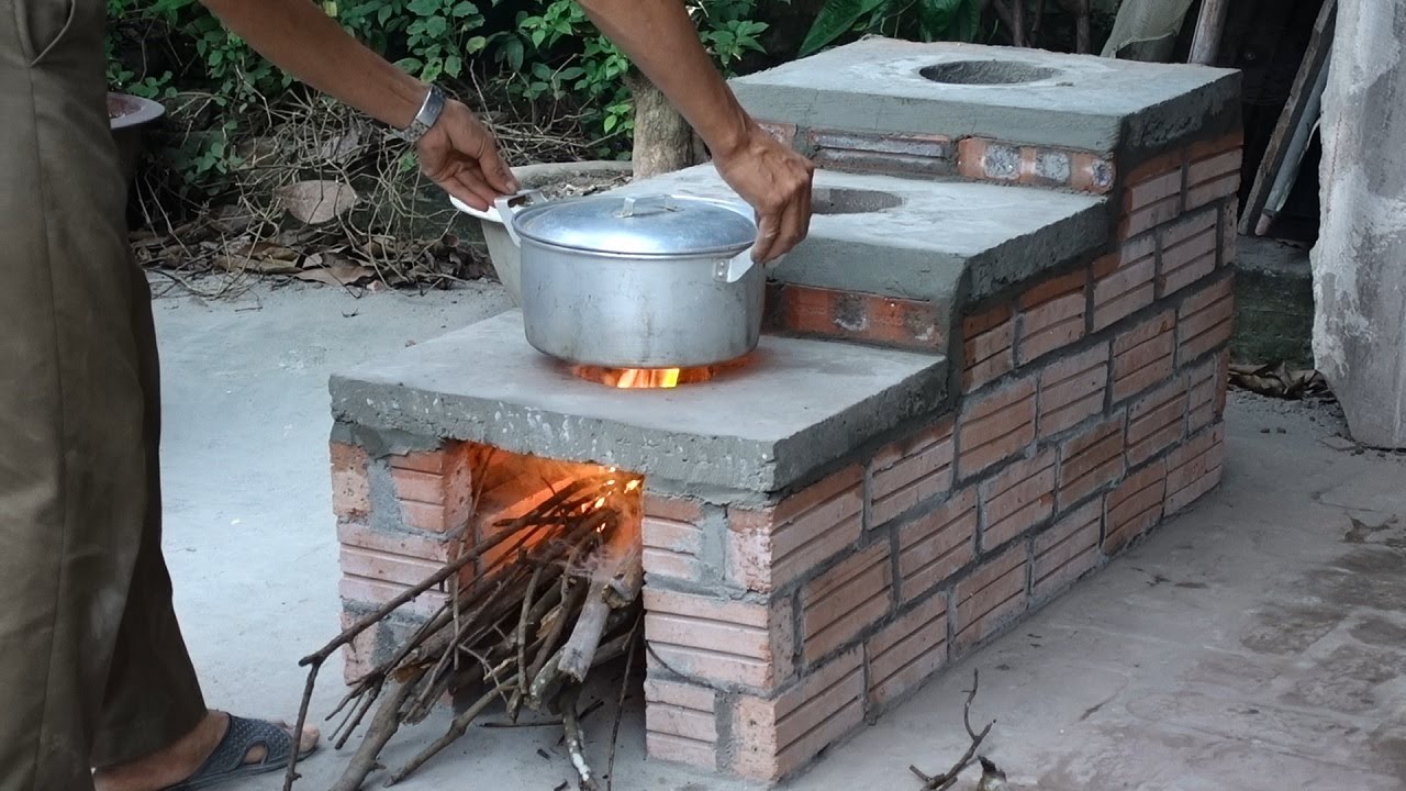 Making Stove 3 in 1 by Cement and Brick