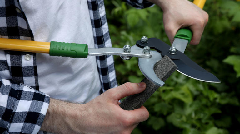 Quickly sharpen garden tools with a handheld, packable tool from Home Depot