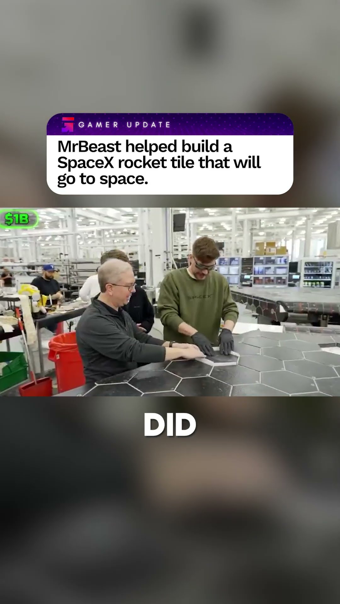MrBeast builds SpaceX rocket tile for space