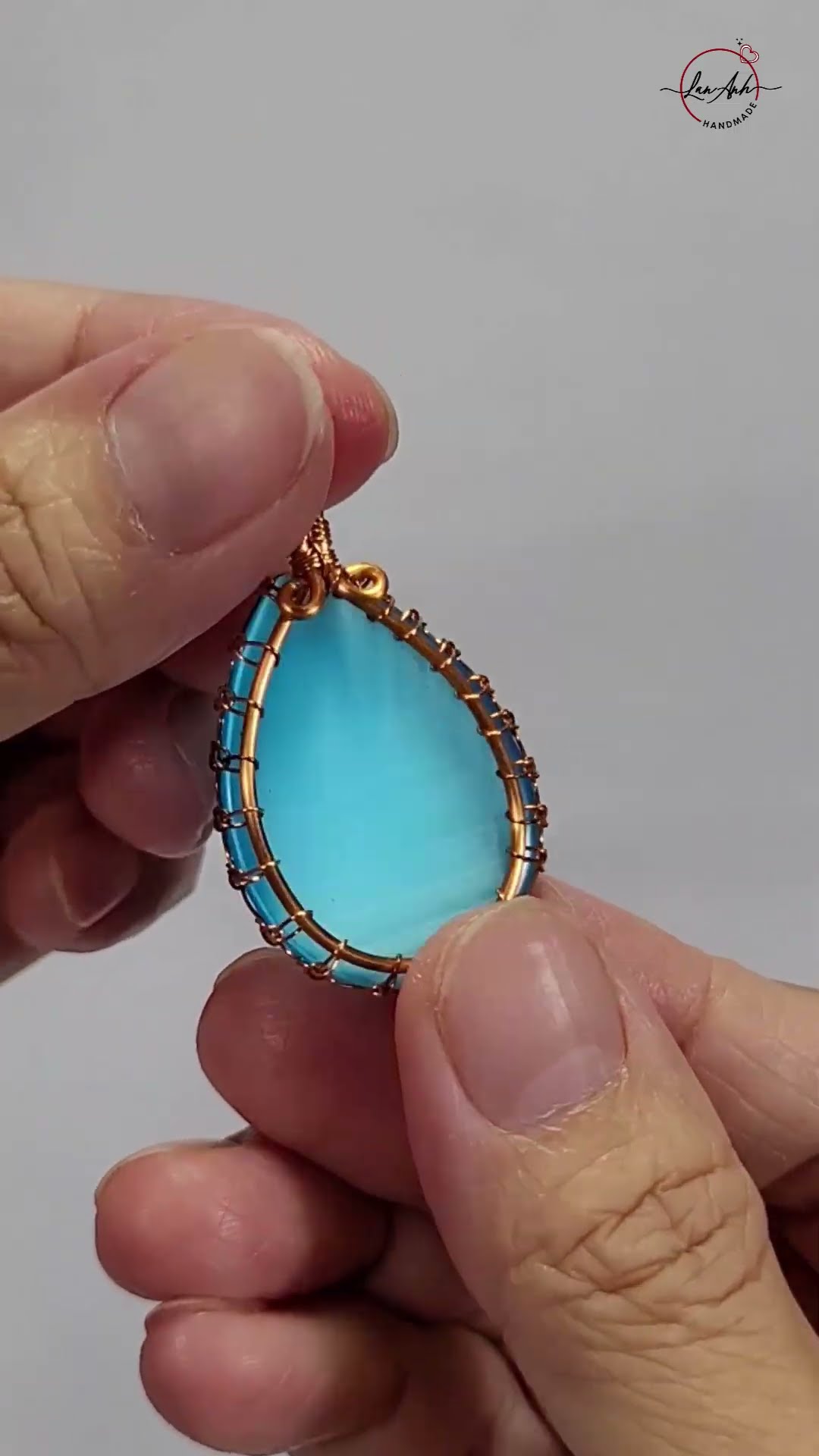 Stunning teardrop gemstone pendant | Wire wrapping showcase by Lan Anh ...