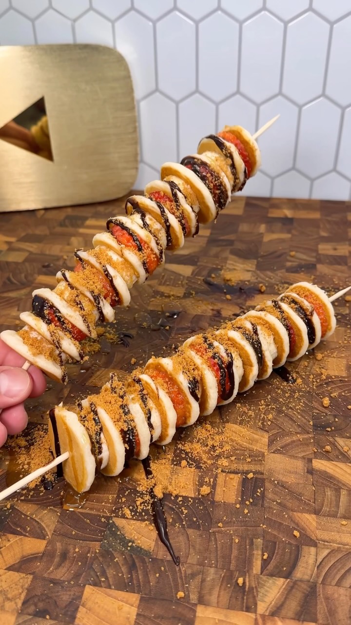 Pancake skewers for breakfast