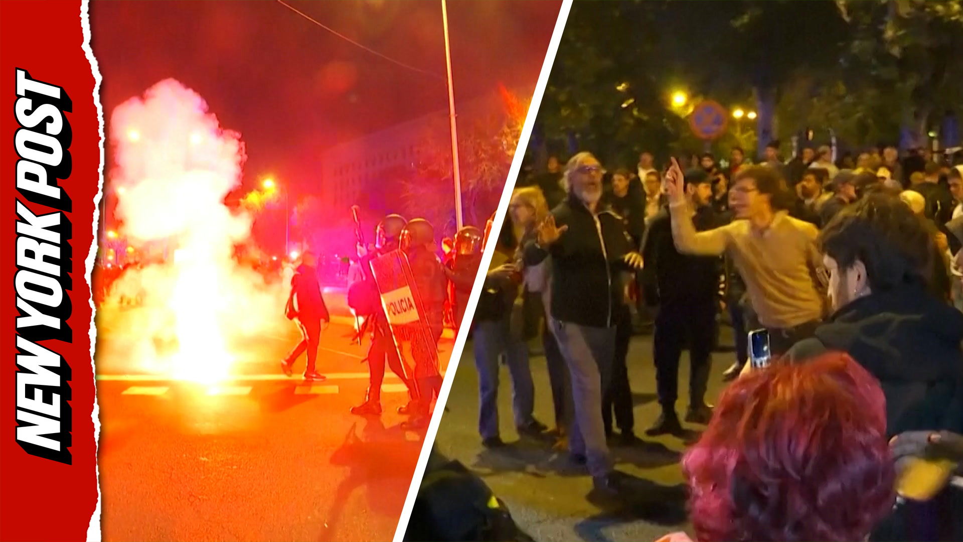 Flares and rubber bullets fly as violent protests erupt over deadly ...