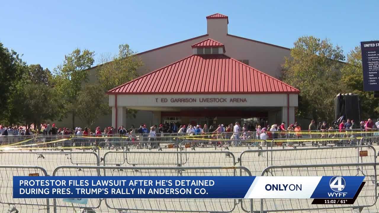 SC man files lawsuit after protest at Trump rally