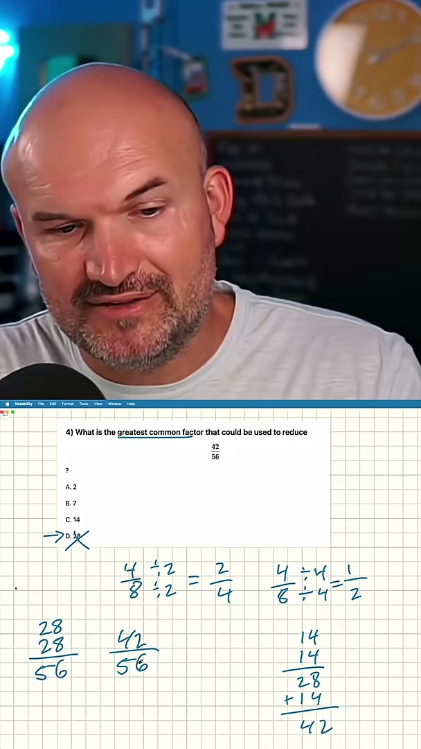 The easiest way to reduce fractions #maths #ged #studyhacks