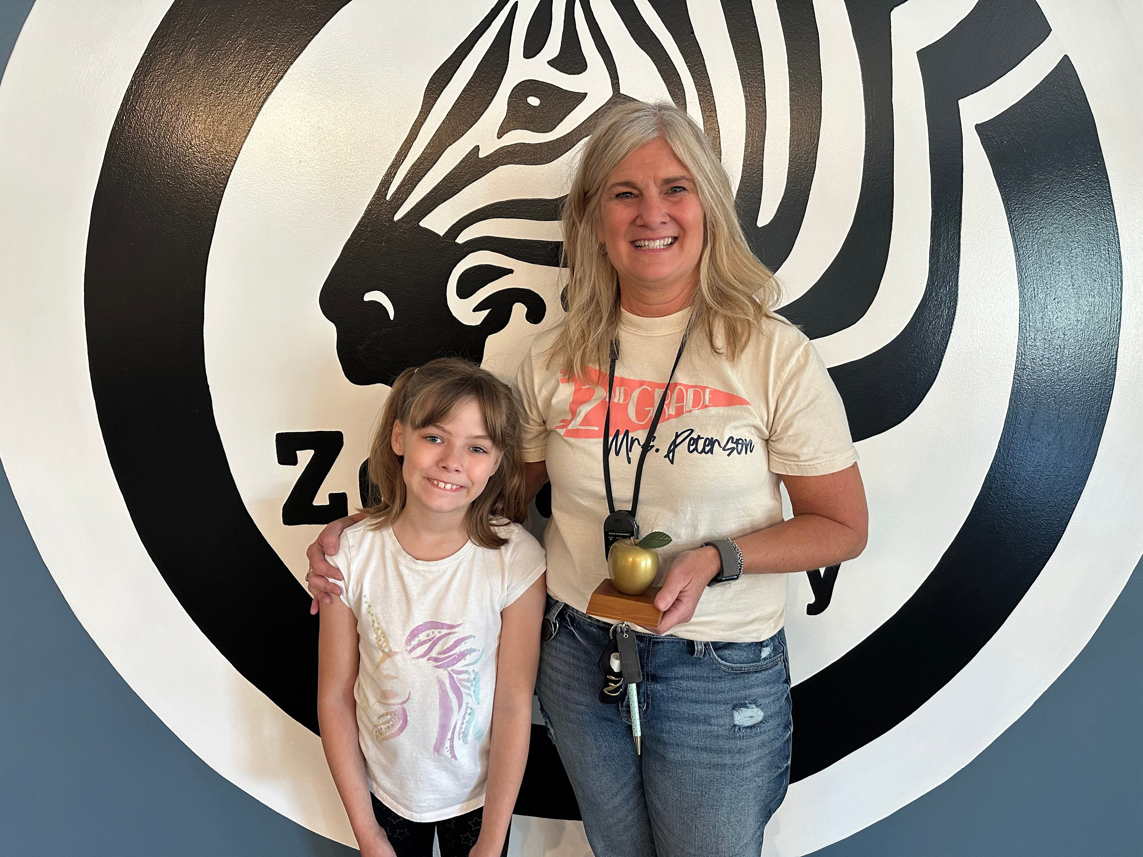 Zeman second-grade teacher Chelley Peterson wins October Golden Apple
