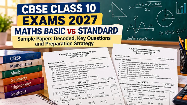 CBSE Class 10 exams 2027: Maths basic vs standard sample papers decoded ...