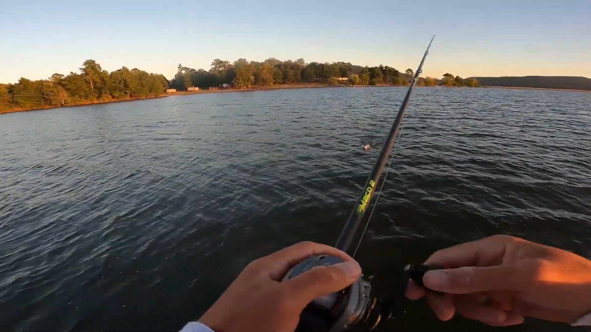 Big bass fishing at grass mats