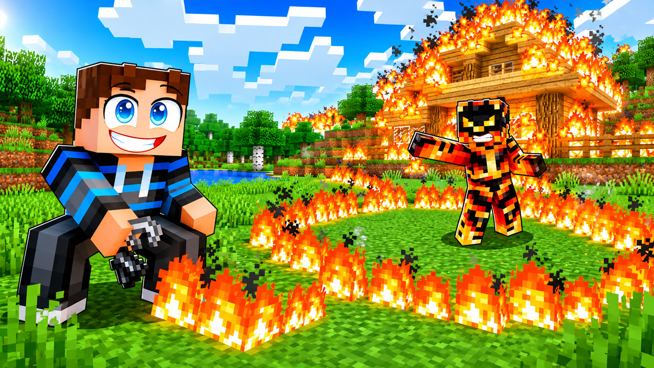 Ild-sprog-hævn overtager en Minecraft-base