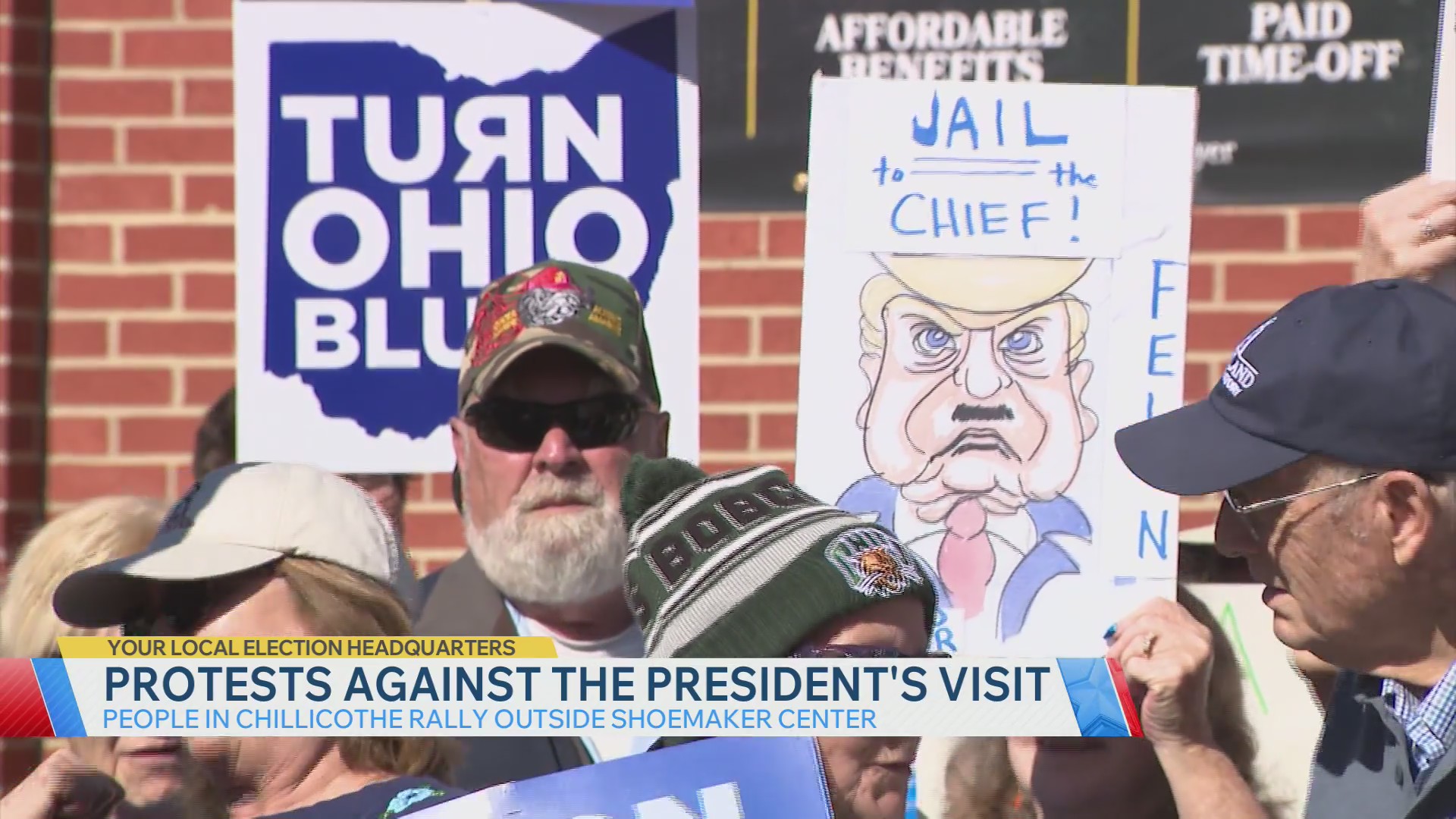 Protests outside Trump's Chillicothe rally