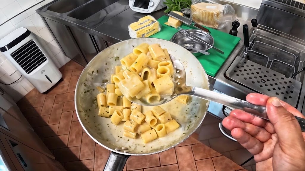 I stayed after service to cook my favorite Italian pasta