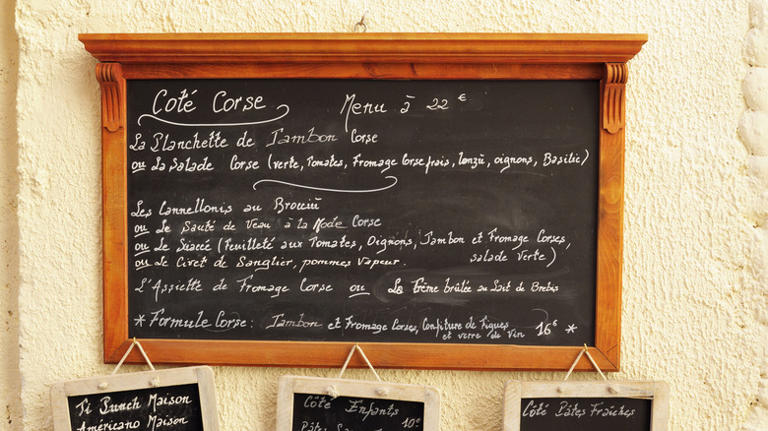 The word 'menu' means something different at a French restaurant