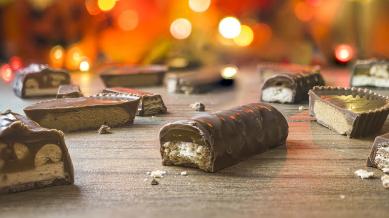 Make massive Halloween chocolate bar decor with a fun Dollar Tree DIY