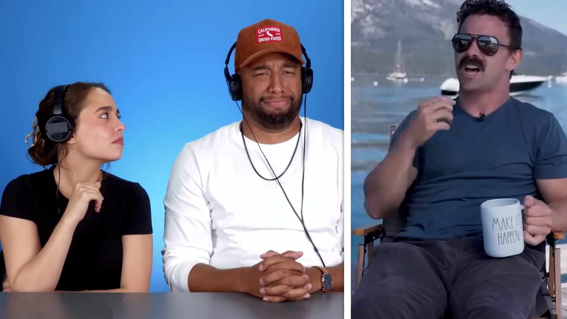 Players try not to crack up as the dad jokes get better one after another
