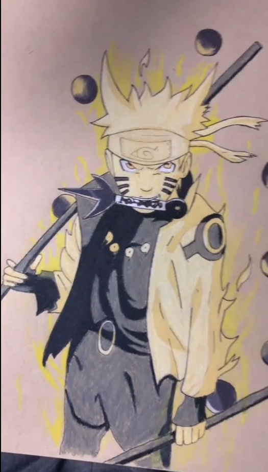 Naruto fan art colored with Prismacolor pencils