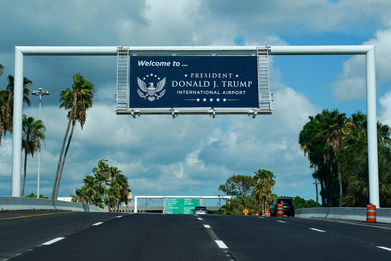 JetBlue quietly adds unusual 'Donald J Trump' name to airport flight signs