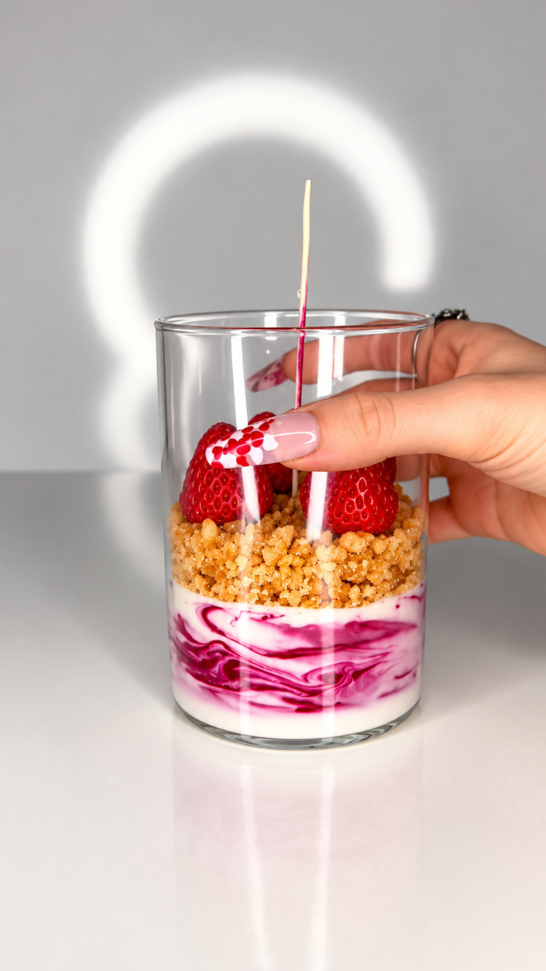 Strawberry shortcake candle making with decorative swirl techniques