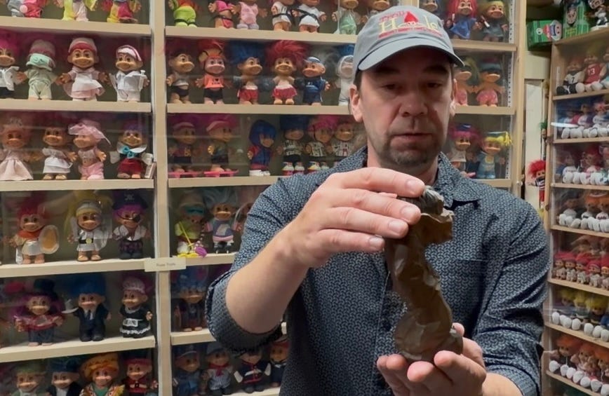 A rare find. See a Dam doll at the Troll Hole Museum in Alliance