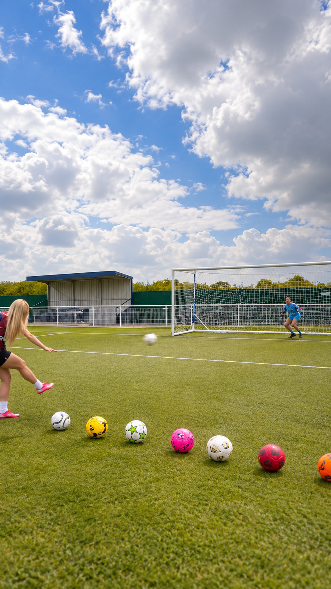 Trying a fast paced 15 ball football shooting challenge