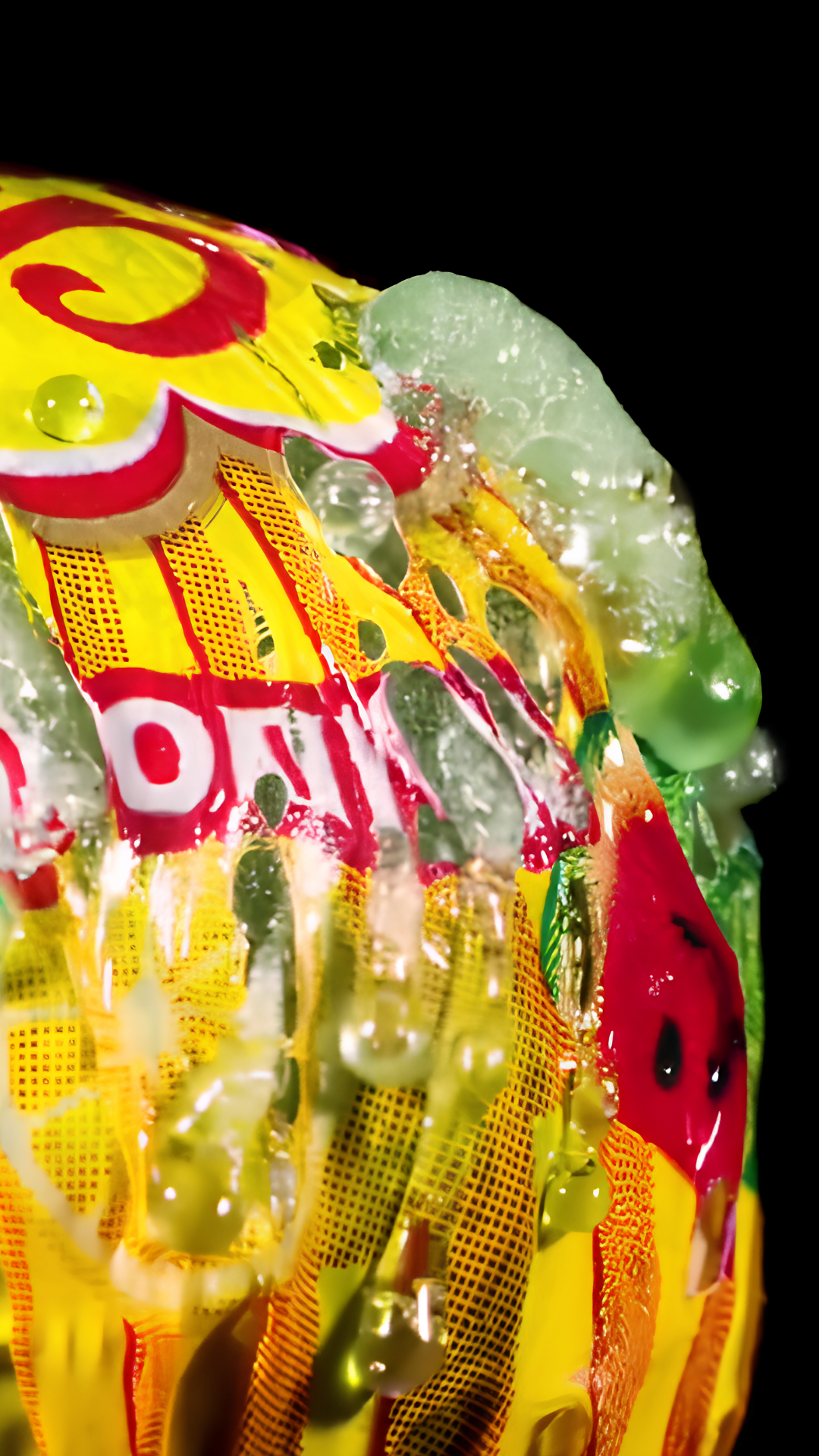 Close-up of a melting lollipop creates a satisfying visual
