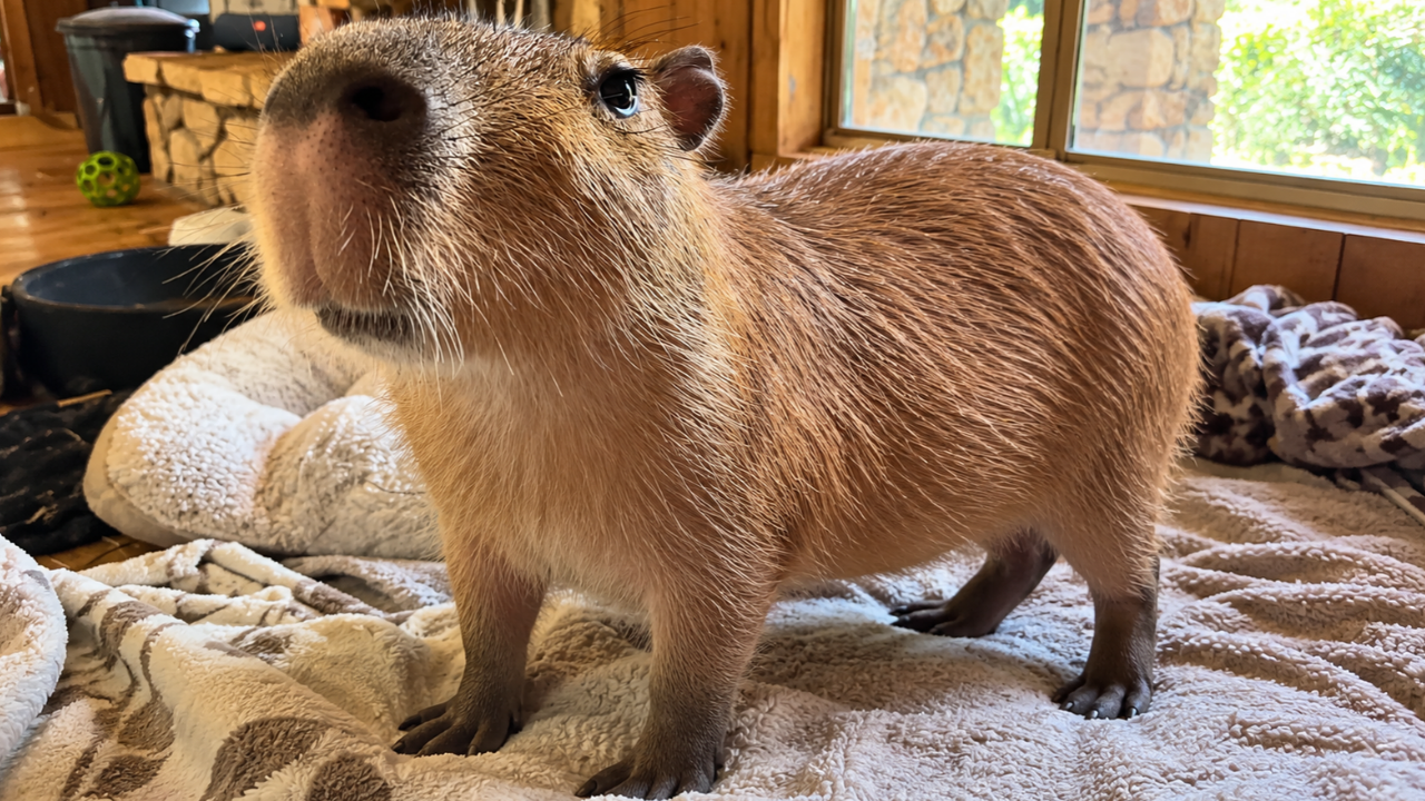 Capybaras explore a new fruit with their first taste of plums