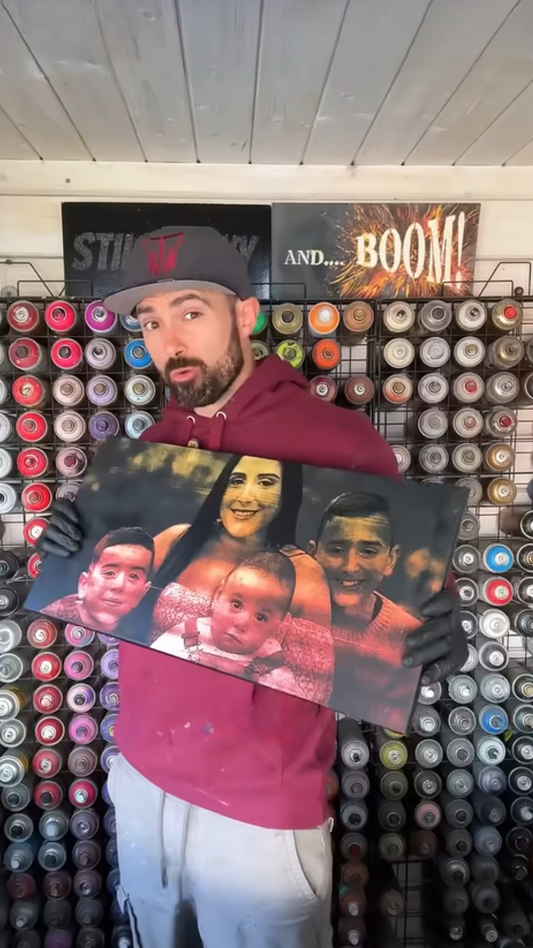 Creating spray paint artwork from a creative suggestion