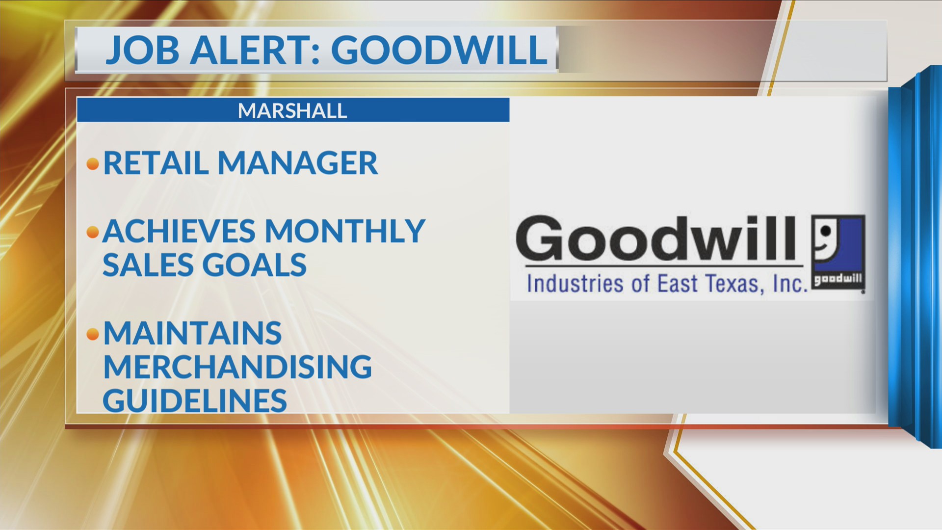 Job alert: Goodwill in Marshall needs a retail manager