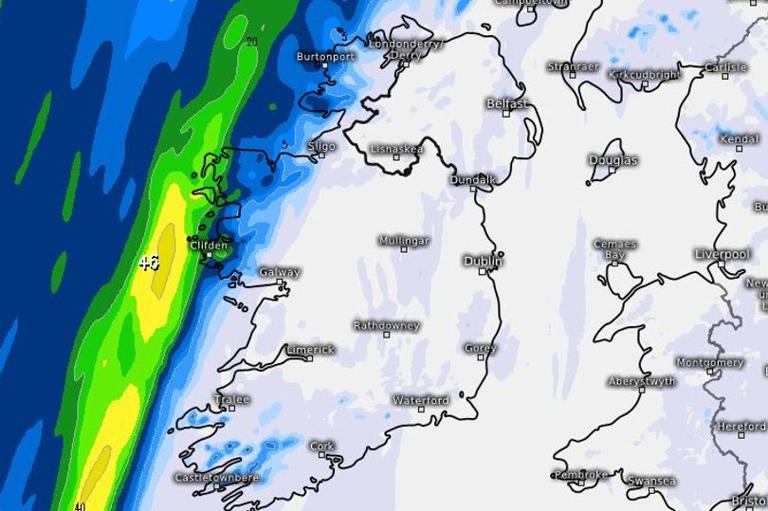 Met Eireann map pinpoints areas affected by rainfall on Halloween