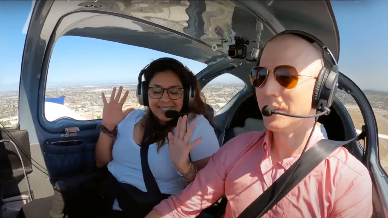 Terrified flight attendant takes the controls of a small plane