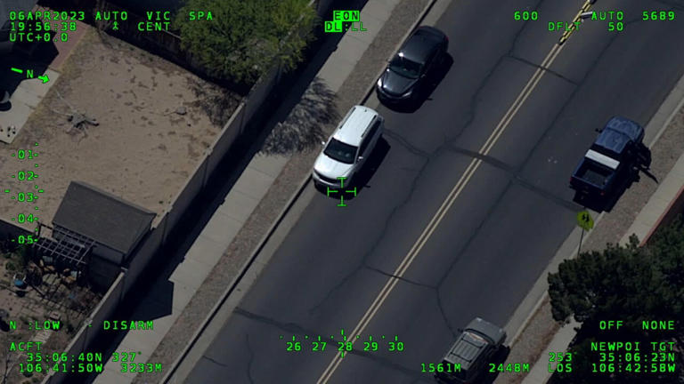 Aerial view of a white SUV targeted in a DEA investigation in Albuquerque, New Mexico. / Credit: Obtained from the House Oversight and Government Reform Committee