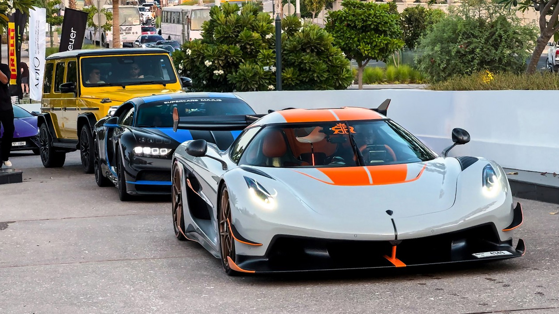 Hypercar gathering featuring rare models on the street