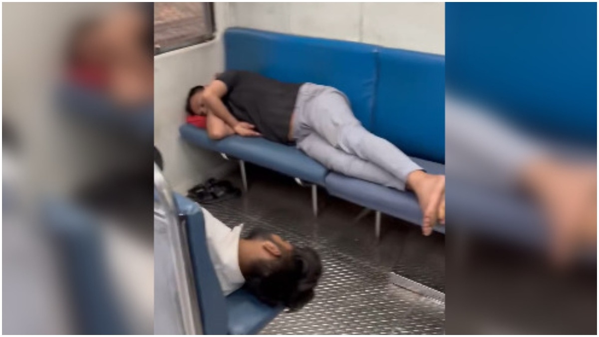 2 men sleep on Mumbai local's first-class seats, railways reacts to ...