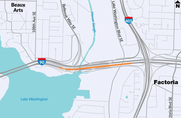 Overnight lane and ramp closures on I-90 at Mercer Island, Bellevue ...
