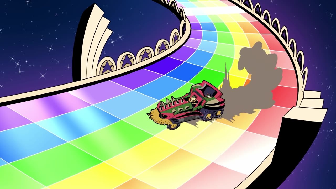 Luigi returns as a ghost to confront Mario in a chaotic kart race